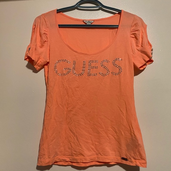 Guess Tops - GUESS CUT OUT SHOULDER T-SHIRT